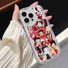 ベティ・ブープのレトロコラージュ電話ケース。 17、 16 Pro Max、 15 Pro Max、 13、 12に対応。高級電気メッキ仕上げのオールソフトTPU素材を使用。クリーミーな波型テクスチャ。フルエッジ保護。正確なカットアウト。ぴったりフィット。快適なグリップと優れた質感。家族、友人、愛する人、ボーイフレンド、ガールフレンド、クリスマスに最適なギフト。 - 透明CZ11 - チェックする 4