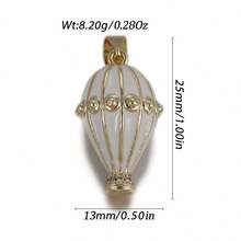 1pc Copper Creative New Easter Egg Hot Air Balloon Pendant, DIY Bracelet Necklace Phone Chain Jewelry Accessory - Multicolor - View 41