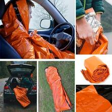 3pcs Emergency Sleeping Bag Set (Including Whistle And Hook) | Polyester Thermal Blanket | Lightweight Camping, Hiking, Backpacking And Survival Shelter Equipment - Orange Emergency Sleeping Bag - View 12