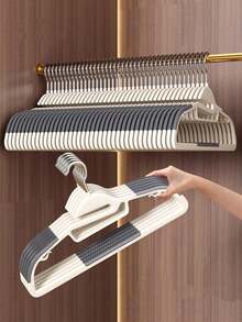 10 piezas de perchas antideslizantes, perchas duraderas y de alta resistencia para secar y organizar la ropa en el hogar, adecuadas para el dormitorio, el baño y el hogar - Multicolor - Ver 2
