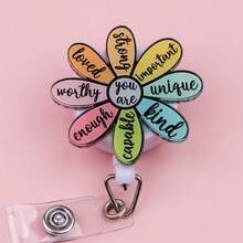 Retractable D Card Holder Reel With Cute Cartoon Design, Nurse Hospital Badge Holder Office Lanyard 1pc - Multicolor - View 5