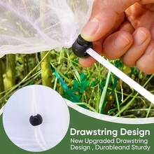 1 Pc Fruit Tree Netting Cover With Drawstring Garden Netting Bags Fruit And Plant Protection Bag Garden Mesh Plant Mulch For Vegetables Fruits Flowers Protect Vegetable Fruit Trees From Insect Birds - Insect Netting - View 7