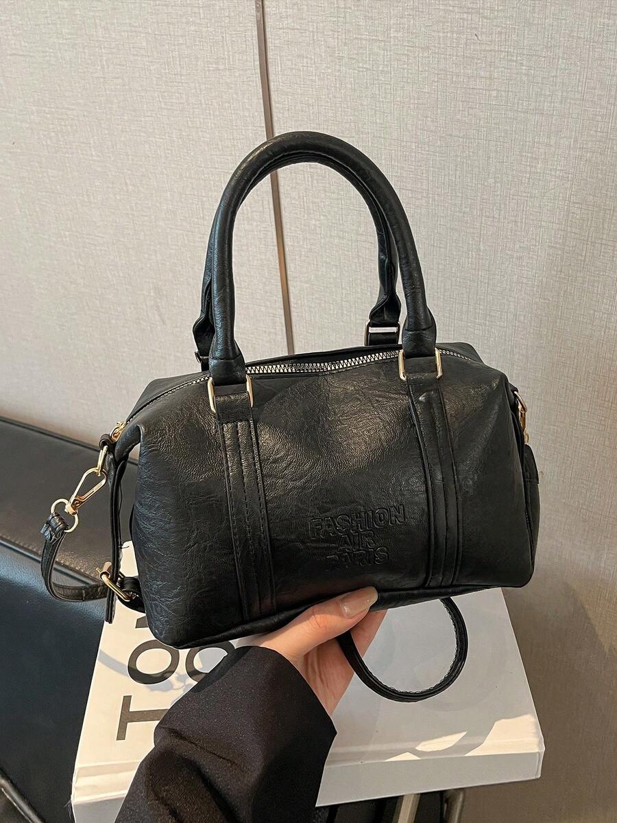 Túi xách phong cách retro mới, túi vuông nhỏ cao cấp, đa năng, phù hợp cho nữ sinh trung học, sinh viên đại học, nhân viên văn phòng, thích hợp cho công sở, trường học, đi làm, kinh doanh, đi lại, hoạt động ngoài trời, du lịch, dã ngoại. - màu đen - Xem 1