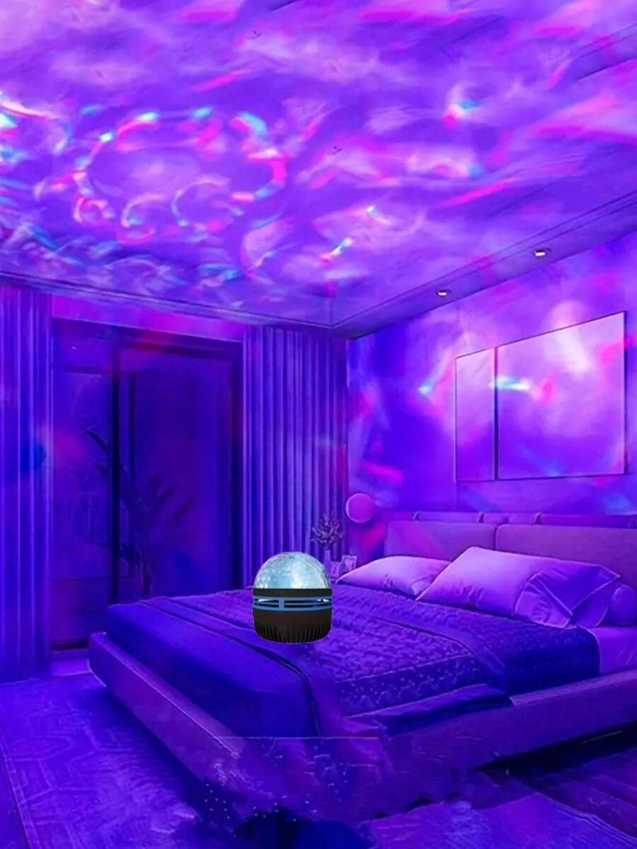 Máy chiếu LED xoắn ốc Aurora Wave - Nguồn điện USB, hiệu ứng ánh sáng trăng sao nhiều màu sáng, thích hợp cho phòng ngủ, tiệc sinh nhật và quà tặng ngày lễ tình nhân