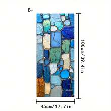 1/3pcs Static Cling Frosted Window Film. 3D Colorful Mosaic Pebble Pattern Privacy Film. Removable Waterproof Blackout Sticker For Bathroom, Living Room Glass Doors. Decorative Interior Design. - Multicolor - View 14
