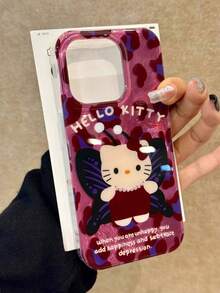 SANRIO 1个小众ins风深紫色蝴蝶和Hello Kitty猫咪图案手机壳，适用于 17 Pro Max、16、15 Pro、14、13、12、11，创意可爱保护套 - 紫色 - 查看 1