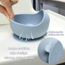 1pc Silicone Baby Bowl With Suction Cup, Anti-Spill, Easy To Clean, Toddler Self-Feeding Dinnerware - Multicolor - View 4