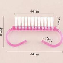 4pcs Pink Professional Nail Art Brush Set, Including 2 Angled Dust Brushes And 2 Handle Dust Brushes, Suitable For Nail Cleaning And Nail Design - Pink - View 9