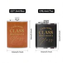 Stainless Steel Alcohol Bottle, Laser Engraved Pattern, Unisex - Portable Alcohol Bottle, Durable, Leak-Proof, Ultra-Light Alcohol Bottle, Portable Wine Bottle, Pocket Whiskey Alcohol Drinking Accessories, Home Kitchen Outdoor Supplies, Father Grandpa Brother Groomsman Gift, Unique Beverage Gift (Birthday/Father's Day/Game Day/Beer Festival/Outdoor) - Multicolor - View 4