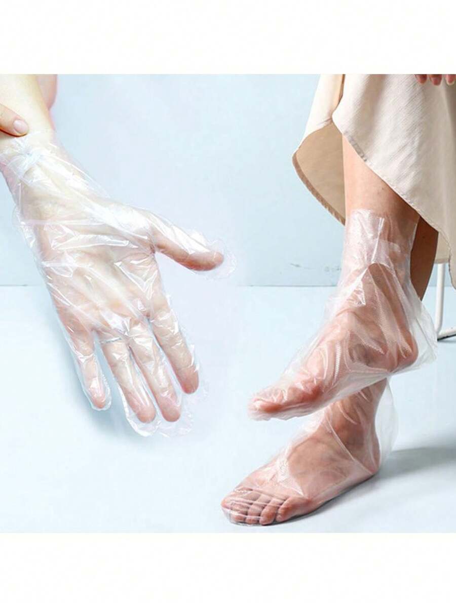 500只一次性足膜袜，保湿、防皲裂、防冻伤、防水足部护理套，通用足套