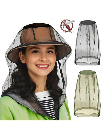 Breathable Protective Face Mask, Outdoor Foldable Mosquito-Proof Fishing Hat With Net, Unisex, Breathable & Washable, Suitable For Camping & Fishing