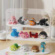 2 英寸迷你海洋生物系列互锁积木可爱卡通动物模型拼装玩具，创意桌面装饰礼品房间装饰圣诞礼物彩色积木彩色积木，玩具，儿童房，鲨鱼，可爱动物，儿童礼物，圣诞礼物儿童 - 彩色 - 查看 6