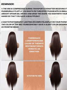 Chocolate Brown 13X4 Transparent Lace Front Wig For Women Natural Wave Synthetic Heat-Resistant Wig - Multicolor - View 7