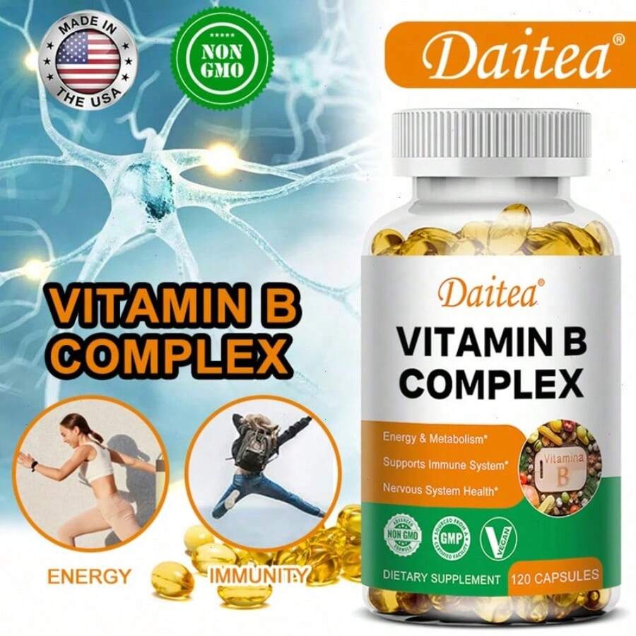 Bunkell 120 Softgels - Vitamin B Complex With Calcium, Support Nervous System And Immune System Health - 1 Bottle - View 1