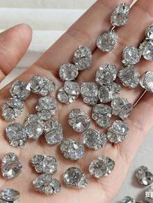 10/5PCS Rhinestones Kuku Berkilau Paduan Logam yang Ditumpuk – Hiasan Kuku Bling 3D Aneka Warna untuk Seni Kuku Akrilik, Dekorasi Manikur DIY Kuku - MultiWarna - View 7
