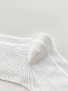 1 Pair Women's Knee-High Socks, Thin Black & White Slimming Leg Socks For Spring/Summer, Versatile Wear With Skirts - Multicolor - View 6