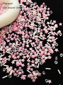 30g Irregular Mixed Soft Pottery About 5mm+Scattered Beads Handmade DIY Bracelet Necklace Accessory Material Package - Multicolor - View 11