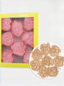 Paw Patrol 8pcs Christmas Cookie Cutter Set, Cartoon Christmas Ball Shaped Cookies Baking Mold, 3D Embossing Tool - Multicolor - View 11