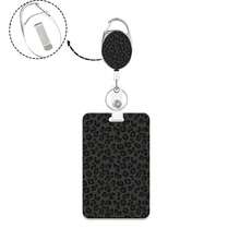 一套（证件夹+卡套）可爱百搭的豹纹图案教师证件夹，可伸缩证件卷轴，趣味单面椭圆形旋转夹，护士证件套，护理证件配件，名片保护套，钥匙扣，适合教师、医护人员、徒步旅行者、上班族、年轻人、护士，护士节礼物 - 休閒款 - 查看 12