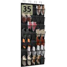 Zapatero sobre La Puerta con 35 Grandes Bolsillos De Malla Zapatero Colgante Adecuado para Guardar Zapatos Accesorios Juguetes Artículos De Tocador Artículos De Lavandería Negro-35 - negro35 - Ver 1