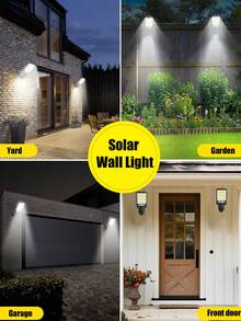 2 piezas Luces solares para exteriores, Conjunto de iluminación de emergencia con panel solar de 108 COB, sensor de movimiento/sensor de luz inteligente, batería recargable, 3 modos de funcionamiento, control remoto, ABS y metal pulido, ángulo ajustable, adecuado para pared, jardín, camino, cerca, linterna de patio - 9 cuadrículas - Ver 7
