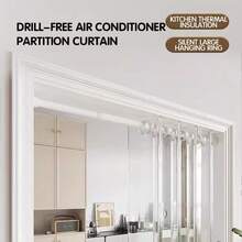 Cortina de puerta de PVC transparente de agujero grande, se limpia sin forro, adecuada para todo tipo de habitaciones, con ganchos, a prueba de viento transparente, cortina divisoria de aire acondicionado - 1PC - Ver 3