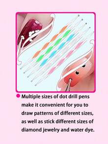 15件套美甲画笔套装，包含美甲网格笔、勾线笔、凝胶指甲油笔，专业美甲绘画画笔，日式简约风格，适用于美甲绘画、线条画、渐变、钩针和UV凝胶美甲，DIY，节日礼物（女士）。 - 彩色 - 查看 12