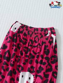 SANRIO 3件套豹纹女士可爱卡通睡裤，舒适柔软涤纶面料，不透光，适合居家休闲穿着。 - 彩色 - 查看 5