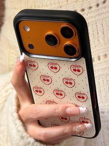 Aesthetics Cute Heart Bow Cherrys Polka Dot Phone Case Compatible With IPhone 17 Pro Max 17 Pro 17 16 Pro Max 16 Pro 16 15 Pro Max 15 Pro 14 Pro Max 14 Pro 13 12 Pro Max 11 16 15 14 Plus Black Soft Bumper Shockproof Back Cover - Cherry - View 2