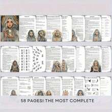 55 Page Witchcraft And Spiritual Divination Handbook - Mysterious, Tarot Guide, Rune Charts And Astrology Tools Magic Practice, Intuitive Development - Adult's Magic Book Or Shadow Diary, Spiritual Growth Book, Charm Cover Art, Art Design - Multicolor - View 8