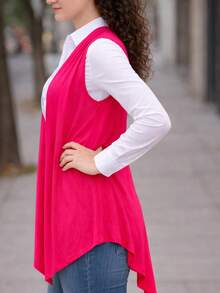 Women Coats - Hot Pink - View 2