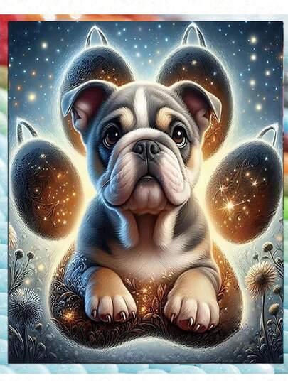 Dog Diamond Painting Kits For Adults, Round Full Drill Diamond Art Kits, 5D DIY Diamonds Crafts For Home Wall Decoration Gifts