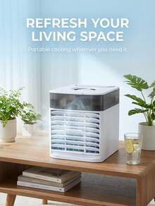 SOKANY 3秒速冷！便携式个人空调风扇，USB供电，带LED灯和顶部注水设计，无需滤芯，适合家庭、办公室和旅行使用。 - 檯面風扇 - 查看 1