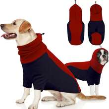 1件带耳罩的狗狗连帽衫，柔软弹力套头狗狗卫衣，带耳罩，降噪保暖抓绒狗狗外套 - 藏蓝色 - 查看 13