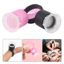 MyAoKuE-Up 50个纹身海绵颜料杯，纹身和眉环杯，微纹身颜料环海绵杯，易干防火花耐墨，半永久纹身工具 - 彩色 - 查看 4