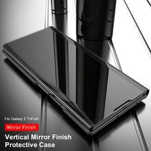 Compatible With Samsung Galaxy ZFold2 ZFold4 ZFold5 ZFold6 ZFold7 ZTriFold Phone Case, Full Body Protection, Minimalist Solid Color Phone Case, Electroplated Mirror Fashionable Shell - Multicolor - View 3