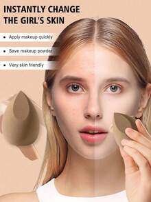 1/3 miếng mút trang điểm hình giọt nước lớn, mút tán kem nền, dụng cụ trang điểm khô và ướt, dụng cụ trang điểm mặt, nở ra khi ướt để giữ phấn, mềm mại và dễ sử dụng, thích hợp để che khuyết điểm, trang điểm, quà tặng Giáng sinh, quà tặng Ngày của Mẹ. - Nhiều màu - Xem 5