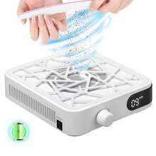 6000RPM Mini Nail Dust Collector, Low Noise High Suction Portable Design With LED Display, Adjustable Speed, Suitable For Nail Salons And Home Nail Art, Includes 30 Replacement Filters - White - View 1