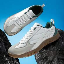 男士全天候宽楦真皮运动鞋 – 防水防滑休闲步行鞋 - 黑色 - 查看 1