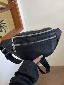 女士腰包，适合日常外出、旅行、购物和散步 - 黑色 - 查看 6