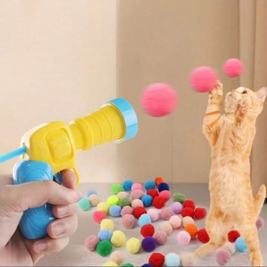 Đồ chơi thú cưng cho mèo và chó: Súng bắn bóng nhồi bông, giúp giải trí, giảm buồn chán, súng bắn bóng chống cắn, bắn bóng không gây tiếng ồn. - Nhiều màu - Xem 1