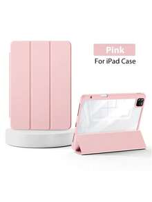 Clear Back Case For 10th Gen 10.9 Inch 2022 & 11th Gen 11 Inch 2025, Slim Protective Cover With Pencil Holder & Auto Sleep/Wake,Pink - Baby Pink - View 1