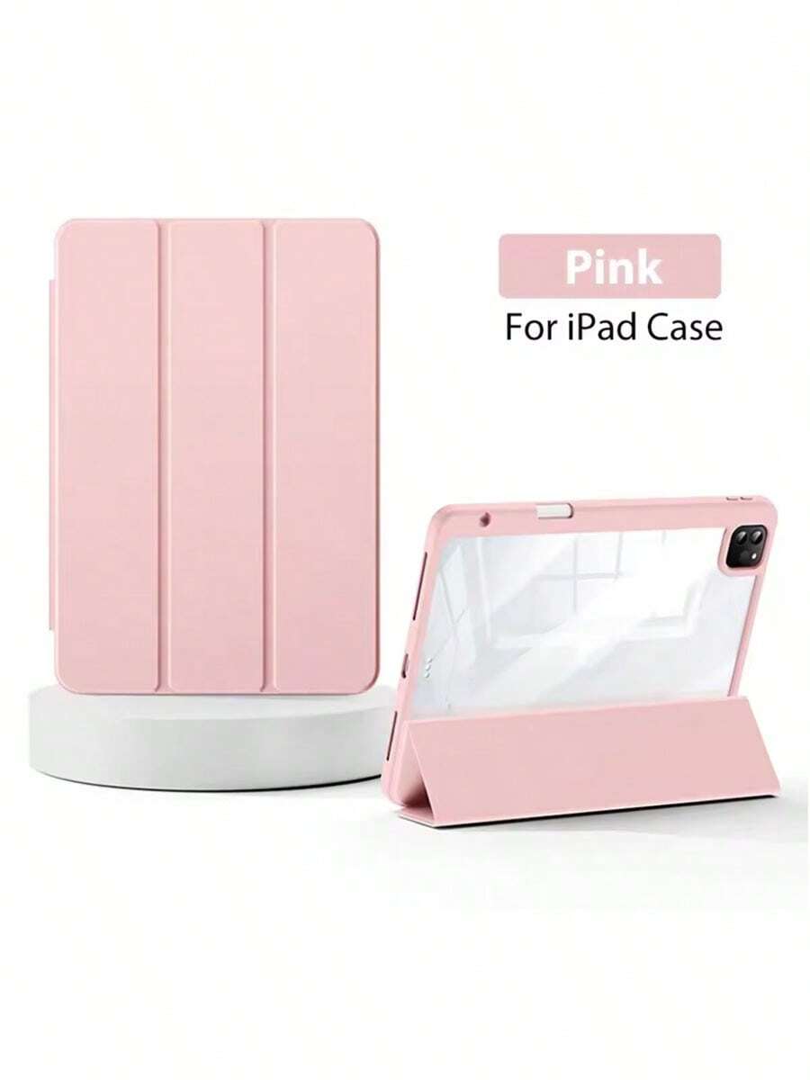 Clear Back Case For 10th Gen 10.9 Inch 2022 & 11th Gen 11 Inch 2025, Slim Protective Cover With Pencil Holder & Auto Sleep/Wake,Pink - Baby Pink - View 1