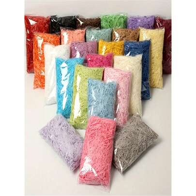 1pack Colorful Shred Crinkle Paper Raffia Filler For DIY Gift Box Filling Wrapping , Wedding ,Valentine's Day Gifts,Easter Day Gifts,Birthday Party Decorations