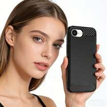 碳纤维经典纹理手机壳，适合作为生日、节日礼物送给朋友、家人、情侣或自己，兼容 17E/17 Pro Max/17 Pro/AIR/17 系列 - 黑色 - 查看 2