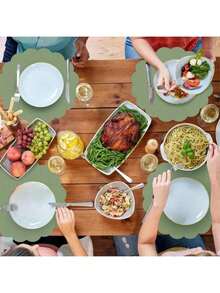 12/24 件装，33 厘米餐垫，一次性草绿色圆形餐垫，适用于圣诞节、餐厅、生日、派对、宴会、咖啡馆、毕业派对。 - 查看 7