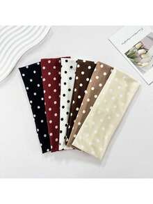 1/3/6 piezas Diademas suaves y antideslizantes con estampado de lunares para mujeres, accesorios para el cabello elásticos para yoga y deportes, diademas versátiles para uso diario y ocasional, accesorios elegantes para atuendos de otoño/invierno y vacaciones - Multicolor - Ver 5