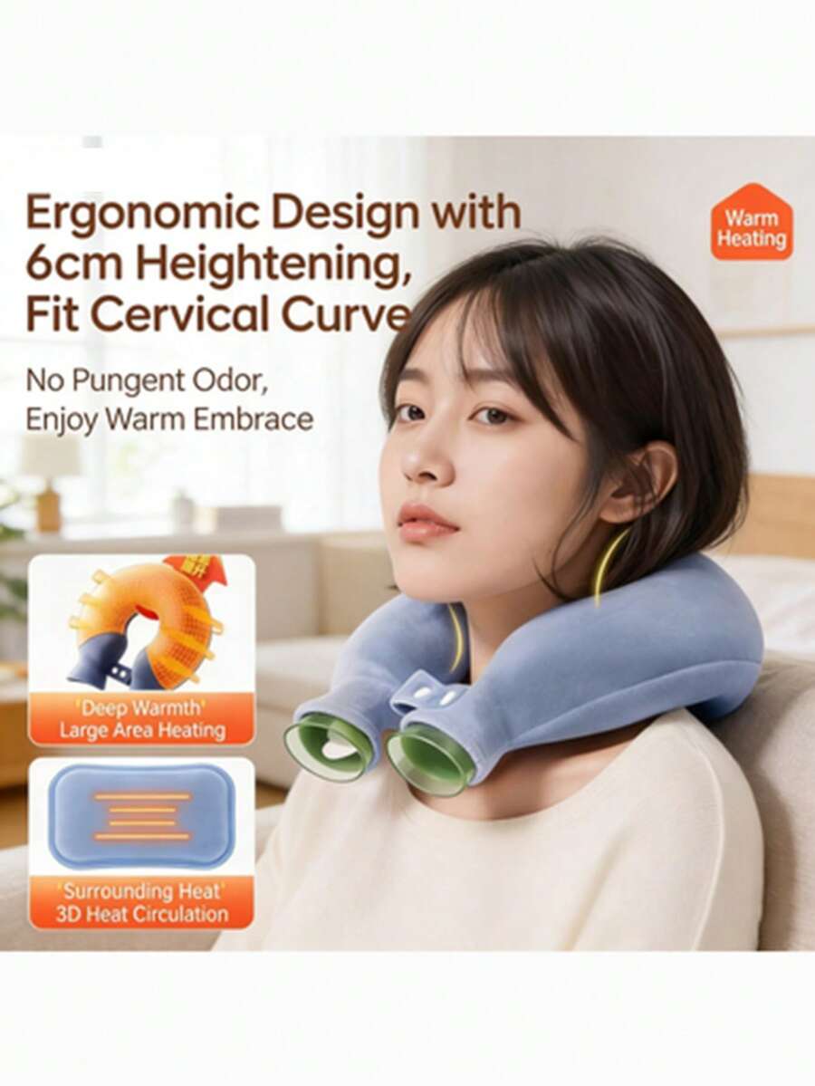Túi chườm nóng quấn cổ, túi giữ nhiệt hình chữ U bằng cao su có vỏ bọc mềm mại, giúp giảm đau lưng và vai. - Nhiều màu - Xem 1
