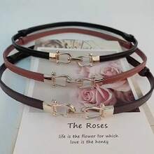 1pc Adjustable Women's Waist Belt, Simple Skinny Belt, Elegant For Dress Outerwear - Adjustable - View 11