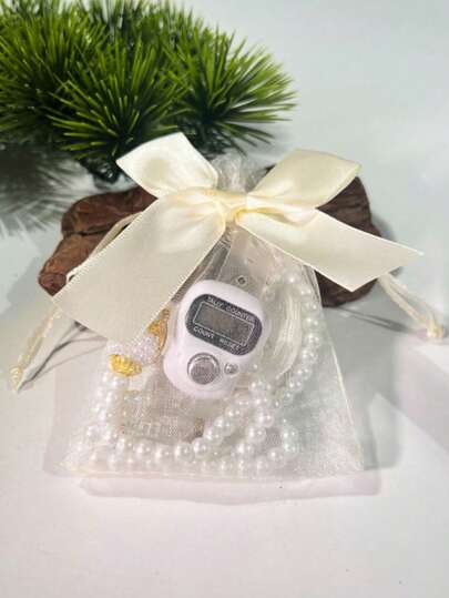 Butterfly Organza Gift Bag, Finger Rosary Counter, Multi-Functional Counter, Compact And Portable Electronic Rosary Counter, Convenient And Accurate Counting, Random Color Counter, Suitable For Men And Women, Holiday Gifts, Prayer Counting, Etc.